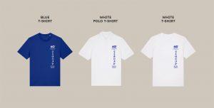 t-shirt design, blue t-shirt, white t-shirt, and white polo shirt